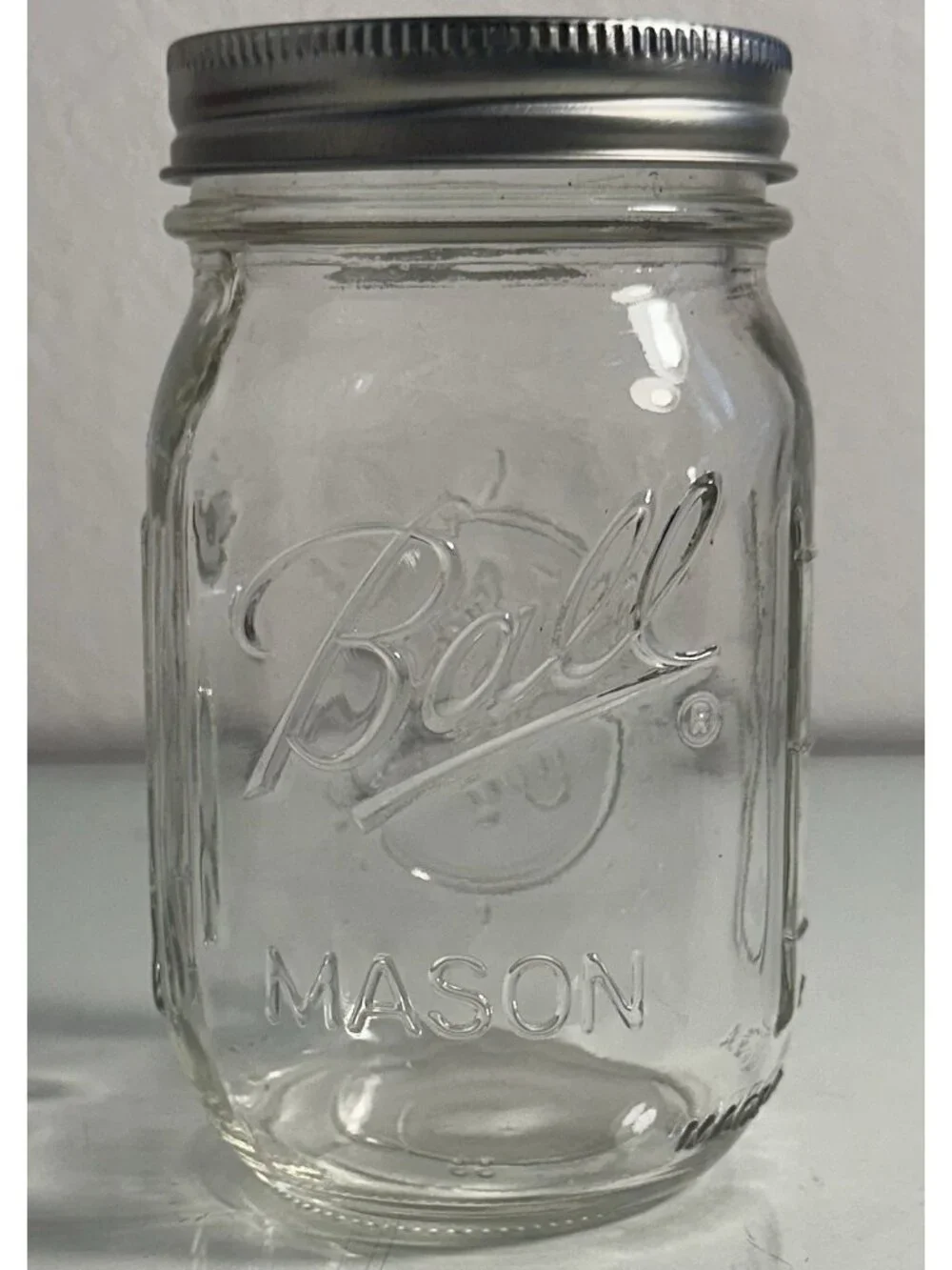 Vintage Ball Mason Jar 12oz 1.5 Cup Clear Glass Canning Measuring w/Lid